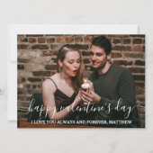 スクリプトエレガントハッピーバレンタインデーカップルの写真 シーズンカード (正面)