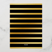 スクリプトエレガントハッピーバレンタインデーフォトストライプ 箔シーズンカード (裏面)