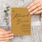 スクリプトエレガントハニー金ゴールドリハーサルディナーQR 招待状
