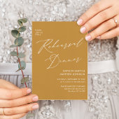 スクリプトエレガントハニー金ゴールドリハーサルディナーQR 招待状