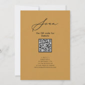 スクリプトエレガントハニー金ゴールドリハーサルディナーQR 招待状 (裏面)