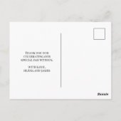 スクリプトエレガントハートに感謝結婚する ポストカード (裏面)