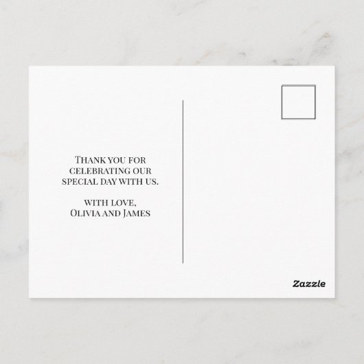 スクリプトエレガントハートに感謝結婚する ポストカード (裏面)