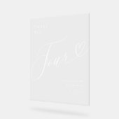 スクリプトエレガントハート結婚のテーブル番号4 アクリルサイン (傾斜)