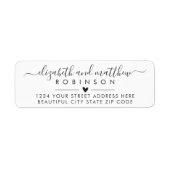 スクリプトエレガントハート結婚の差出人住所ラベル ラベル (正面)