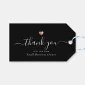 スクリプトエレガントバラモダン金ゴールド業務に感謝 ギフトタグ (正面(横))