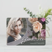 スクリプトエレガントバラ花 |写真モダングラッドAn 案内状 (スタンド正面)