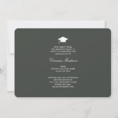 スクリプトエレガントバラ花 |写真モダングラッドAn 案内状 (裏面)