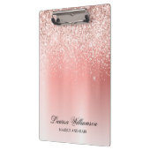 スクリプトエレガントバラ金ゴールドグリッター美しいサロン クリップボード (左)