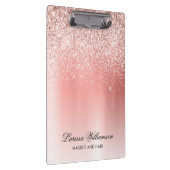 スクリプトエレガントバラ金ゴールドグリッター美しいサロン クリップボード (右)