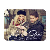 スクリプトエレガントフォトセーブザデートマグネット マグネット (横)