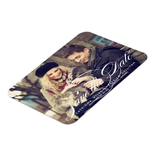 スクリプトエレガントフォトセーブザデートマグネット マグネット (左側)