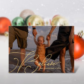 スクリプトエレガントフォントタイポグラフィ信じ休日 箔招待状