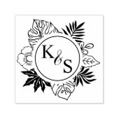 スクリプトエレガントフォント熱帯リースモノグラム セルフインキングスタンプ (デザイン)