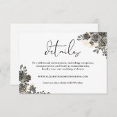 スクリプトエレガントフローラバラゴシック結婚詳細 エンクロージャーカード (正面/裏面)