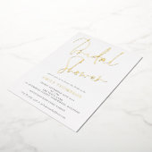 スクリプトエレガントブライダルシャワークラ実在ス 箔招待状 (回転した状態)