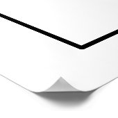 スクリプトエレガントブラックカードとホワイトカードとギフトのサイン ポスター (角)