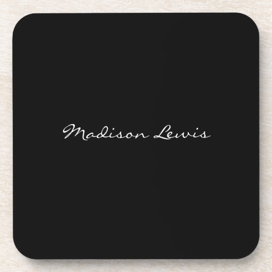 スクリプトエレガントプレーン黒名書道 コースター (正面)