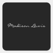 スクリプトエレガントプレーン黒名書道 スクエアシール (正面)