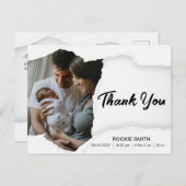 スクリプトエレガントベビー誕生のお知らせ シーズンポストカード (正面/裏面)