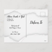 スクリプトエレガントベビー誕生のお知らせ シーズンポストカード (裏面)