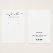 スクリプトエレガントホワイトイヤリング表示ホルダー (正面&裏面)