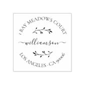 スクリプトエレガントボタニカルカスタム差出人住所 ラバースタンプ (インプリント)