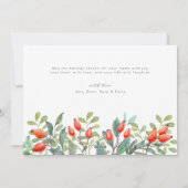 スクリプトエレガントボタニカルクリスマスフォトコラージュ シーズンカード (裏面)