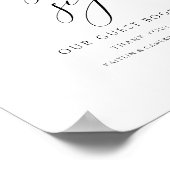 スクリプトエレガントポートレートの結婚ゲストブック記号 ポスター (角)