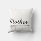 スクリプトエレガントマザーMom定義ブラック クッション (裏面)
