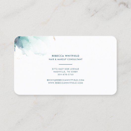 スクリプトエレガントマーブルゲート美容師メイクアップ 名刺 (裏面)