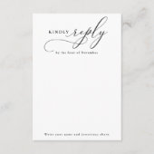 スクリプトエレガントミニマル編集可能な返信RSVPカード エンクロージャーカード (正面)