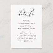 スクリプトエレガントミニマル編集可能結婚詳細 エンクロージャーカード (正面)