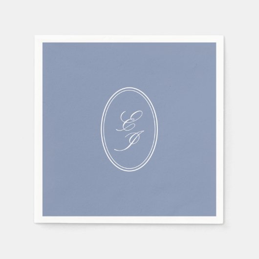 スクリプトエレガントモノグラムのカスタムウェディング スタンダードカクテルナプキン (正面)