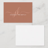 スクリプトエレガントモノグラムイニシャル名Terracotta ノートカード (正面/裏面)