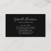 スクリプトエレガントモノグラムイニシャル書道のスワッシュ 名刺 (裏面)