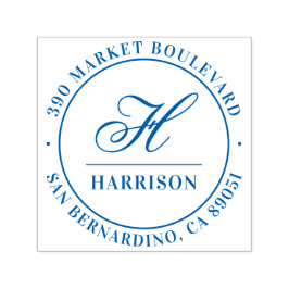 スクリプトエレガントモノグラムファミリ名差出人住所 セルフインキングスタンプ