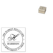 スクリプトエレガントモノグラムファミリ名差出人住所 ラバースタンプ (押印)