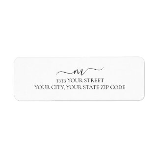 スクリプトエレガントモノグラム差出人住所 ラベル