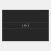 スクリプトエレガントモノグラム編集可能ブラックグレーホワイト ラッピングペーパーシート (正面3)