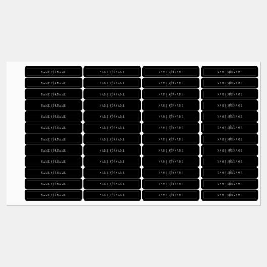 スクリプトエレガントモノグラム編集可能ブラックグレーホワイト ラベル (シート)