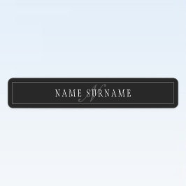 スクリプトエレガントモノグラム編集可能ブラックグレーホワイト ラベル