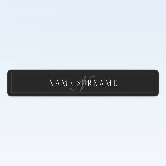 スクリプトエレガントモノグラム編集可能ブラックグレーホワイト ラベル