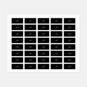 スクリプトエレガントモノグラム編集可能ブラックグレーホワイト ラベル (シート)