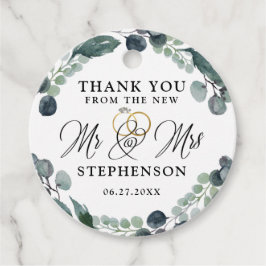 スクリプトエレガントユーカリ結婚の感謝 フェイバータグ