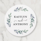 スクリプトエレガントユーカリ結婚の感謝 フェイバータグ (裏面)