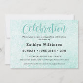 スクリプトエレガントユーカリ緑3 Photo Grad 招待状 (裏面)