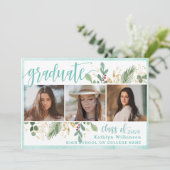 スクリプトエレガントユーカリ緑3 Photo Grad 案内状 (スタンド正面)