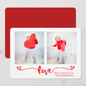 スクリプトエレガントラブハートバレンタインデーの写真 シーズンカード (正面/裏面)
