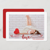 スクリプトエレガントラブハートバレンタインデーの写真 シーズンカード (正面/裏面)